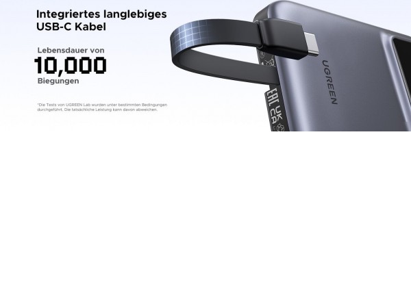 Внешний аккумулятор Ugreen PB511 10000mAh (серый)