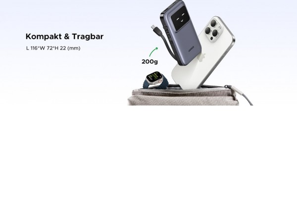 Внешний аккумулятор Ugreen PB511 10000mAh (серый)