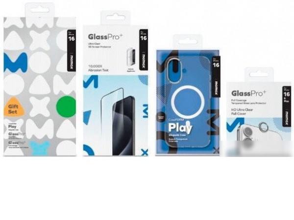 Чехол для телефона Momax Protection Bundle Set для iPhone 16 MXAP24STGS