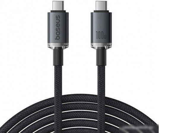 Кабель Baseus Crystal Shine USB3.2 Full-Featured Fast-Charging 100W USB Type-C - USB Type-C (1.5 м, черный)