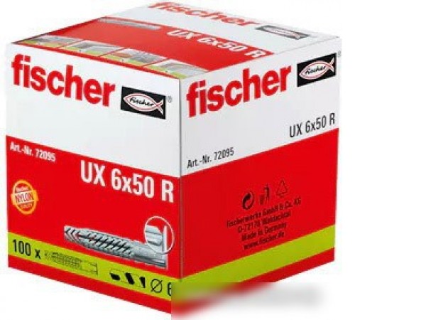 Дюбель универсальный Fischer UX 6 x 50 R 72095 (100 шт)