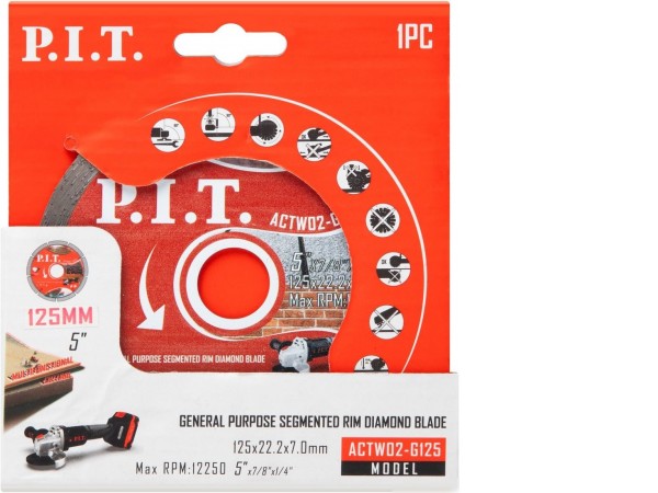 Отрезной диск алмазный P.I.T. ACTW02-G125