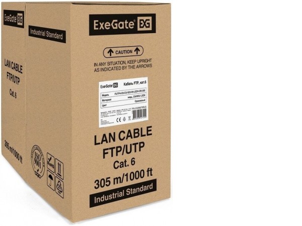 Кабель ExeGate FUTP4-C6-CU-S23-IN-LSZH-OR-305-FLUKE FTP