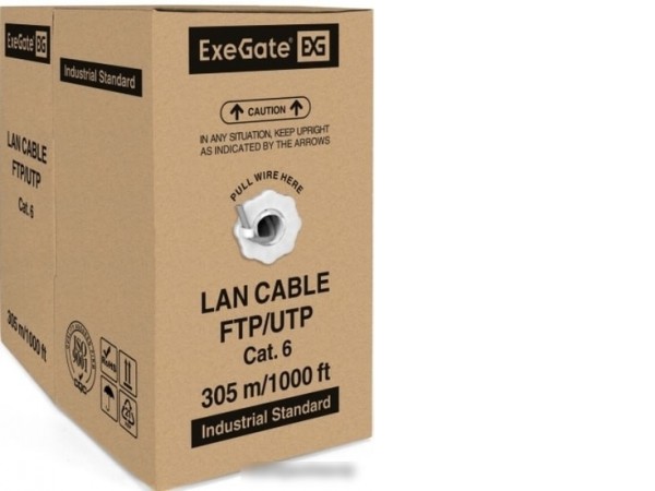 Кабель ExeGate UTP4-C6-CU-S23-IN-PVC-GY-305 UTP