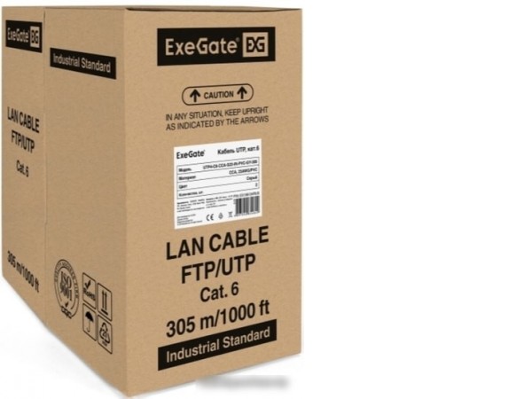 Кабель ExeGate UTP4-C6-CCA-S23-IN-PVC-GY-305 UTP