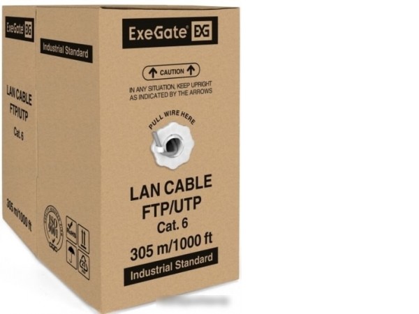Кабель ExeGate UTP4-C6-CCA-S23-IN-PVC-GY-305 UTP