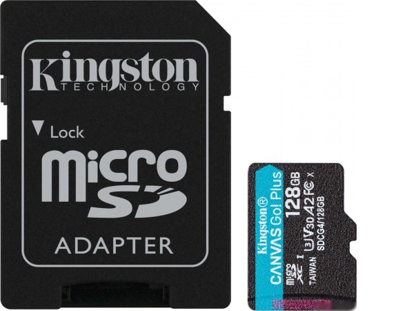 Карта памяти Kingston Canvas Go! microSDXC 128GB SDCG4/128GB (с адаптером)