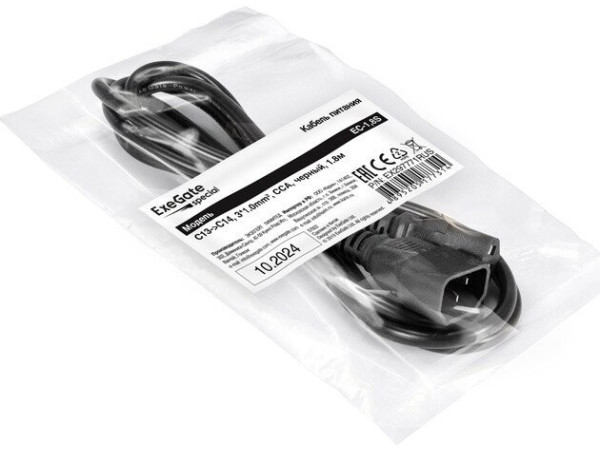 Кабель ExeGate EC-1.8S-C13-C14/3x1.0