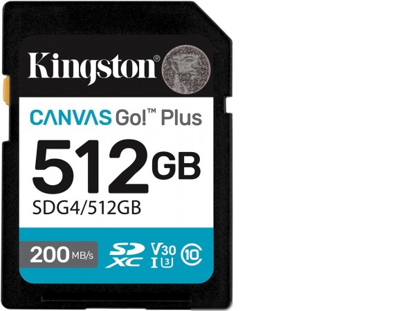 Карта памяти Kingston Canvas Go! Plus SDXC 512GB SDG4/512GB
