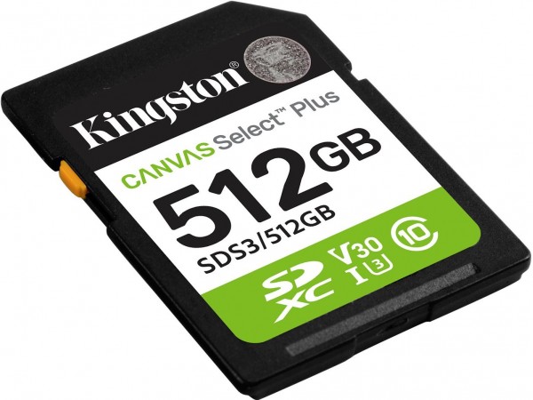 Карта памяти Kingston Canvas Select Plus SDXC 512GB SDS3/512GB