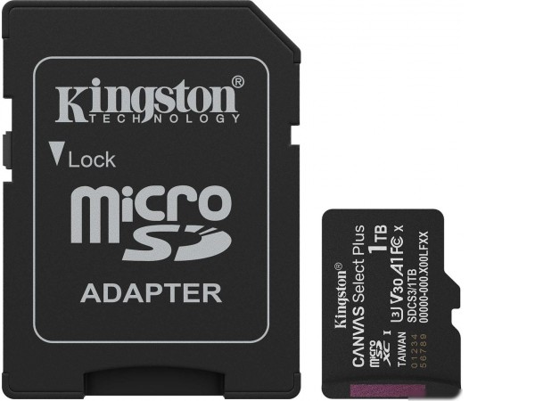 Карта памяти Kingston Canvas Select Plus microSDXC 1TB SDCS3/1TB (с адаптером)